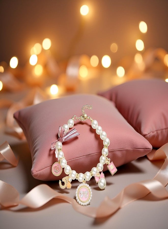 Tustao Pink Dog Pearl Collars Pet Necklace Princess Bow Necklace Sweet Bow Cute Collar Puppy Accessories Cat Jewelry Pearl Neck Strap Basic Collars for Dog Cat Adjustable Jewelry Collars(S) - Image 2